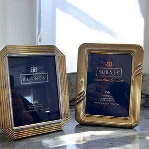 Burnes Solid Brass Photo Frames 2 MCM 4x6  New Vintage  | Classic & Elegant